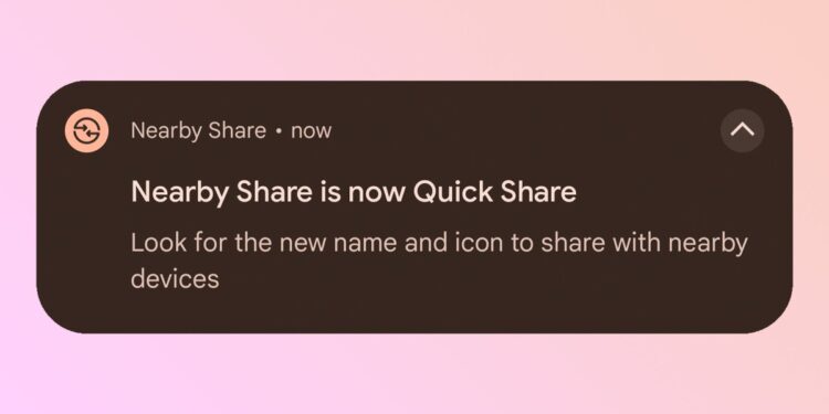 Nearby Share X Quick Share